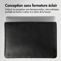 Accezz Leather Pochette ordinateur Apple MacBook 16 pouces - Noir