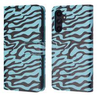 imoshion Étui de télephone portefeuille Design Samsung Galaxy A34 (5G) - Black Blue Stripes