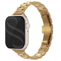 Selencia Bracelet à maillons fin en acier Apple Watch Series 1 t/m 9 / SE (38/40/41 mm) | Series 10 / 11 (42 mm) - Doré