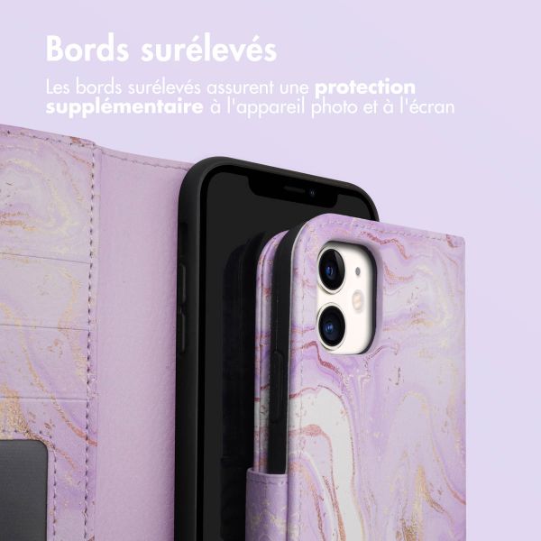 imoshion Étui de télephone portefeuille Design Apple iPhone 11 - Purple Marble