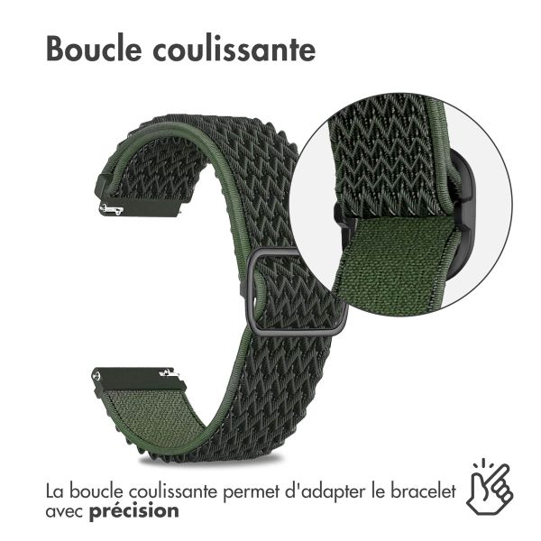 imoshion Bracelet élastique en nylon - Connexion universelle de 22 mm - Vert foncé