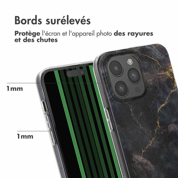 imoshion Coque Design Apple iPhone 15 Pro Max - Black Marble Transparent