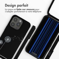 imoshion Coque design en silicone avec cordon Apple iPhone 15 Pro - Dandelion Black