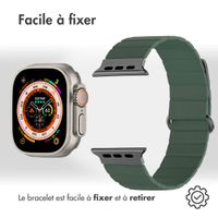 imoshion Bracelet en cuir magnétique Apple Watch Series 1-10 / SE / Ultra (2) - 42/44/45/46/49 mm - Vert