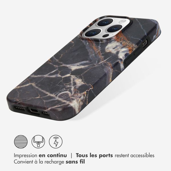 Selencia Aurora Coque Fashion Apple iPhone 15 Pro - Onyx Black Marble