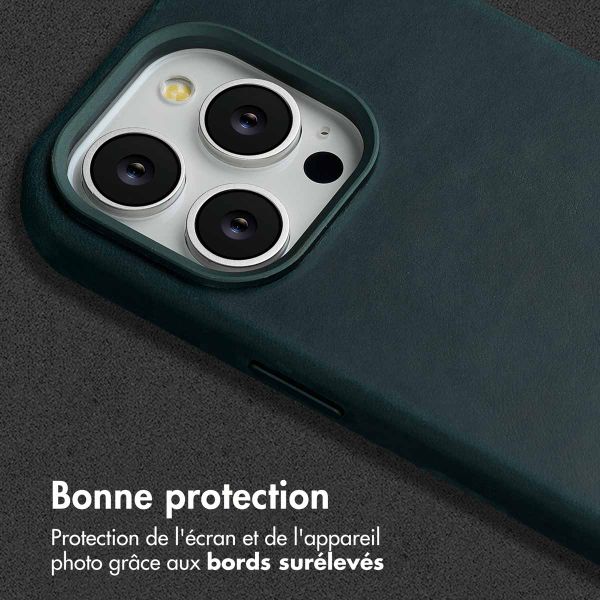 Accezz Coque MagSafe en cuir vintage Apple iPhone 14 Pro - Smokey Green