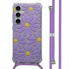 imoshion Coque Design avec cordon Samsung Galaxy S24 - Tropical Violet Flowers Connect