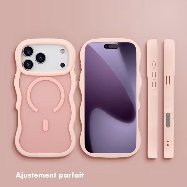 Selencia Coque arrière Wavy avec MagSafe Apple iPhone 17 Pro Max - Soft Pink