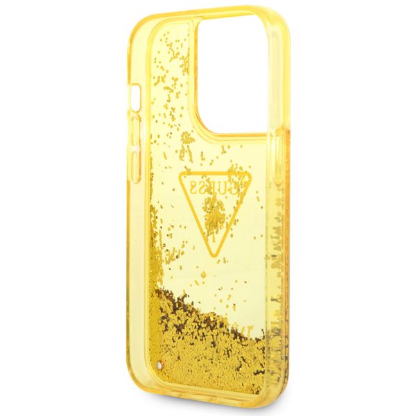 Guess Coque Liquid Glitter Apple iPhone 14 Pro - Jaune