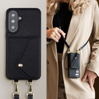 Selencia Coque de télephone Sera avec cordon et porte-cartes enveloppe Samsung Galaxy A37 (5G) - Noir