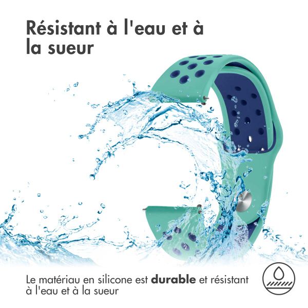 imoshion Bracelet sportif en silicone - Connexion universelle de 18 mm - Turquoise / Bleu