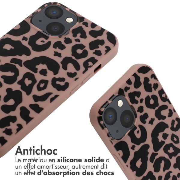 imoshion Coque design en silicone avec cordon iPhone 13 - Animal Pink