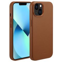 Accezz Coque arrière en cuir avec MagSafe iPhone 13 - Sienna Brown