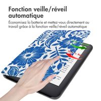 imoshion Design Slim Hard Case Sleepcover Amazon Kindle (2024) / Amazon Kindle (2022) 11th gen - Flower Tile