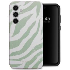 Selencia Coque arrière Vivid Samsung Galaxy A55 - Colorful Zebra Sage Green