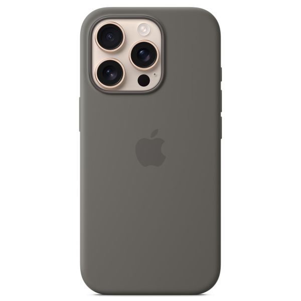 Apple Coque en silicone MagSafe iPhone 16 Pro - Stone Gray