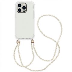 imoshion Coque avec dragonne + bracelet - Perles Apple iPhone 14 Pro - Transparent