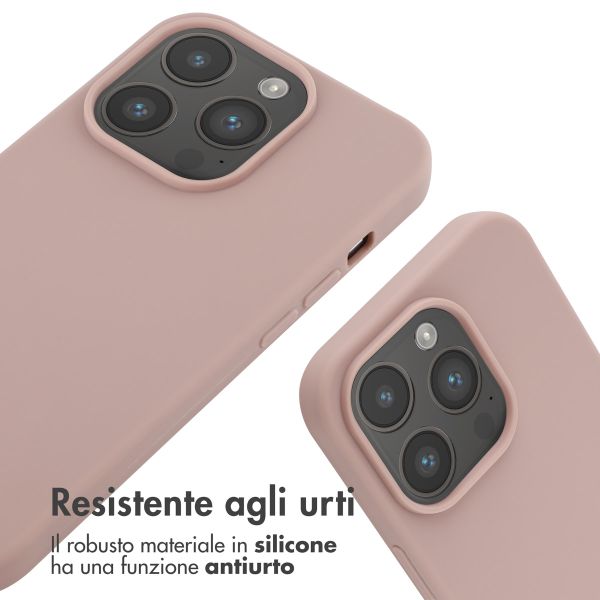 imoshion Coque en silicone avec cordon Apple iPhone 14 Pro - Sand Pink