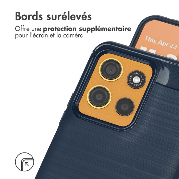 imoshion Coque Brushed Motorola Moto G15 / G15 Power - Bleu foncé