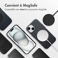 Accezz Coque arrière en cuir avec MagSafe Apple iPhone 15 - Onyx Black
