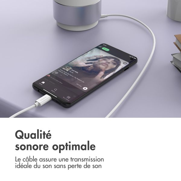 imoshion ﻿Adaptateur AUX - Adaptateur audio USB-C vers 3,5 mm / Jack - USB-C mâle vers AUX femelle - Blanc