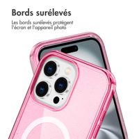 imoshion Coque Pailletée avec MagSafe Apple iPhone 16 Pro Max - Paillettes Rose