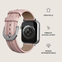 Burga Bracelet en cuir véritable Apple Watch | 38/40/41/42 mm - Pillow Talk / Silver