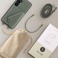 Selencia Coque à cordon avec porte-cartes enveloppe Sera Samsung Galaxy S24 - Sage Green