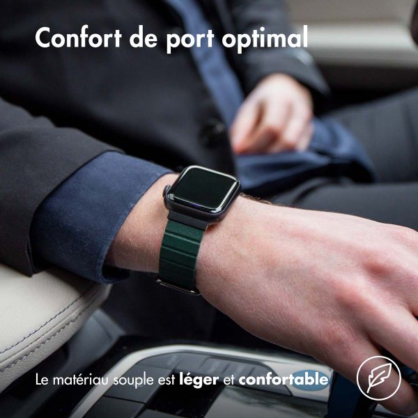 imoshion Bracelet en cuir magnétique Apple Watch Series 1-9 / SE - 38/40/41 mm / Series 10 - 42 mm - Vert