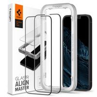 Spigen Protection d'écran en verre trempé AlignMaster Cover 2 Pack Apple iPhone 13 / 13 Pro - Noir