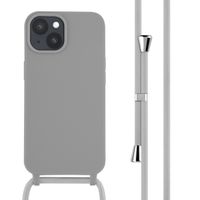 imoshion Coque en silicone avec cordon Apple iPhone 15 - Gris clair