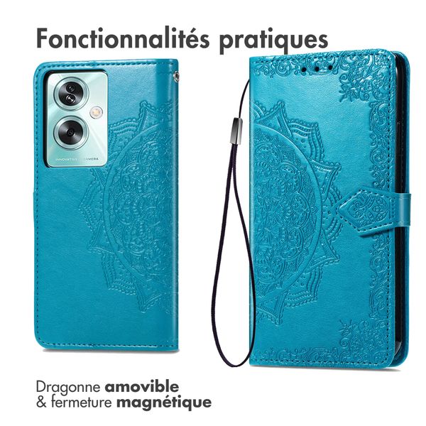 imoshion Etui de téléphone portefeuille Mandala Oppo A79 - Turquoise