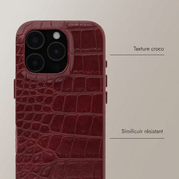Selencia Coque arrière Croco avec MagSafe Apple iPhone 16 Pro - Burgundy