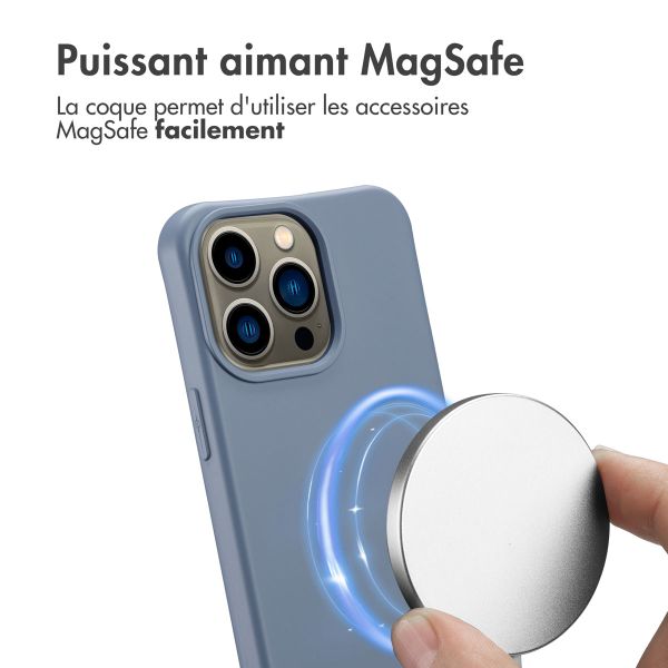 imoshion Coque arrière Color avec cordon amovible et MagSafe Apple iPhone 13 Pro - Ash Blue