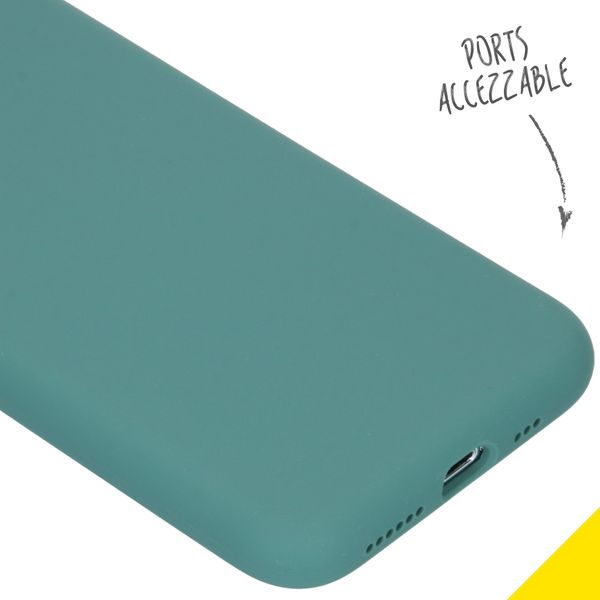 Accezz Coque Liquid Silicone iPhone 11 Pro - Vert foncé