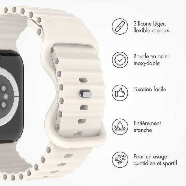 imoshion Bracelet en silicone athlétique Apple Watch Series 1 à 10 / SE / Ultra (2) (44/45/46/49 mm) - Lumière stellaire