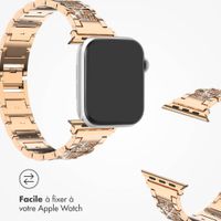 Selencia Bracelet à maillons scintillants Apple Watch Series 1 t/m 9 / SE (38/40/41 mm) | Series 10 / 11 (42 mm) - Rose Doré