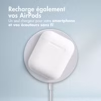 Accezz Chargeur sans fil USB-C - Chargeur sans fil MagSafe et Qi2 - 1 mètres - Blanc