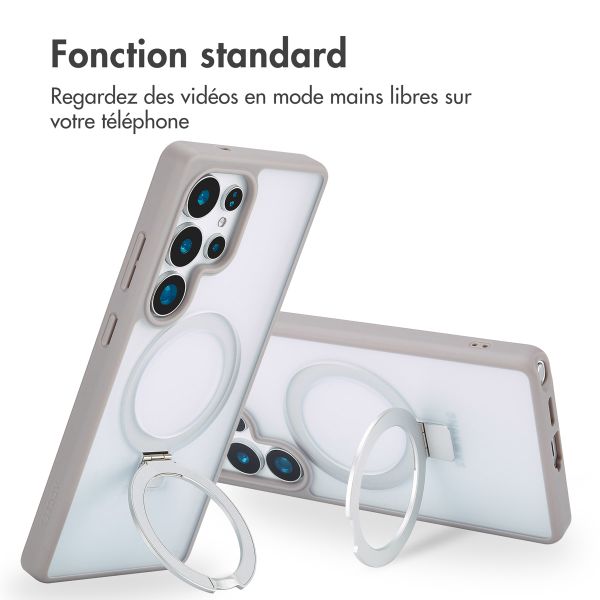 Accezz Coque Ring Stand avec MagSafe Samsung Galaxy S25 Ultra - Grey