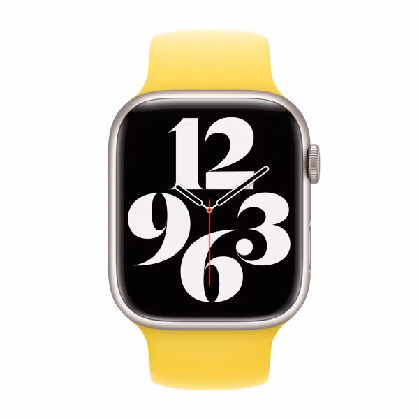 Apple Bracelet Boucle unique en Silicone Apple Watch | 38/40/41/42 mm - Taille 8 - Canary Yellow
