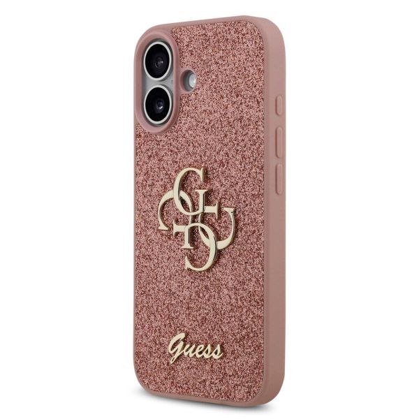 Guess Coque 4G Metal Logo Glitter Apple iPhone 17 - Rose
