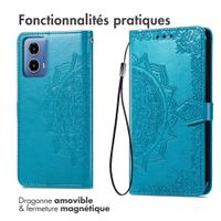 imoshion Etui de téléphone portefeuille Mandala Motorola Moto G34 - Turquoise