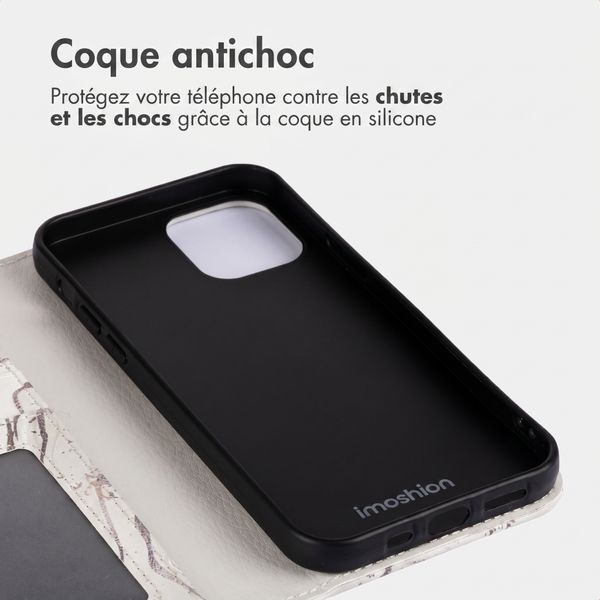 imoshion Étui de télephone portefeuille Design Apple iPhone 14 - Sandy Marble