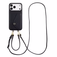 Selencia Coque de télephone Sera avec cordon et porte-cartes enveloppe Apple iPhone 17 Pro Max - Noir