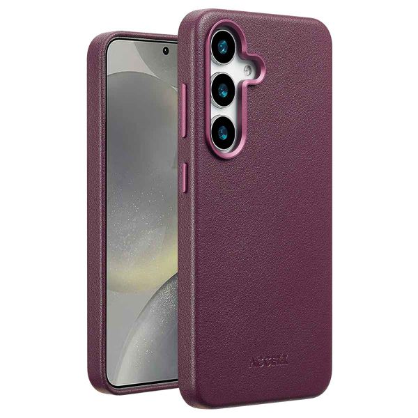 Accezz Coque arrière en cuir avec Magsafe Samsung Galaxy S25 - Heath Purple