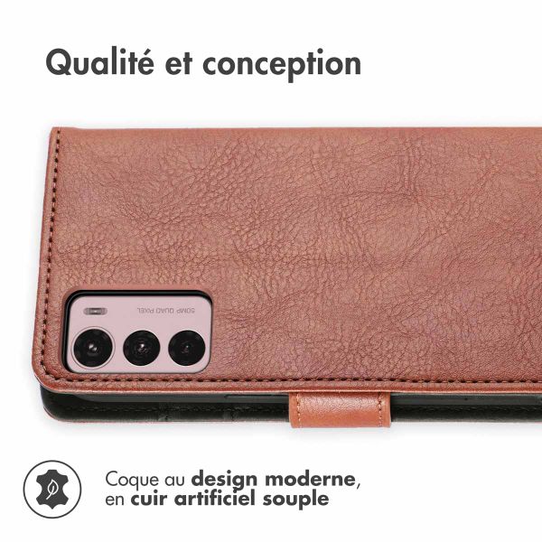 imoshion Étui de téléphone portefeuille Luxe Motorola Moto G42 - Brun