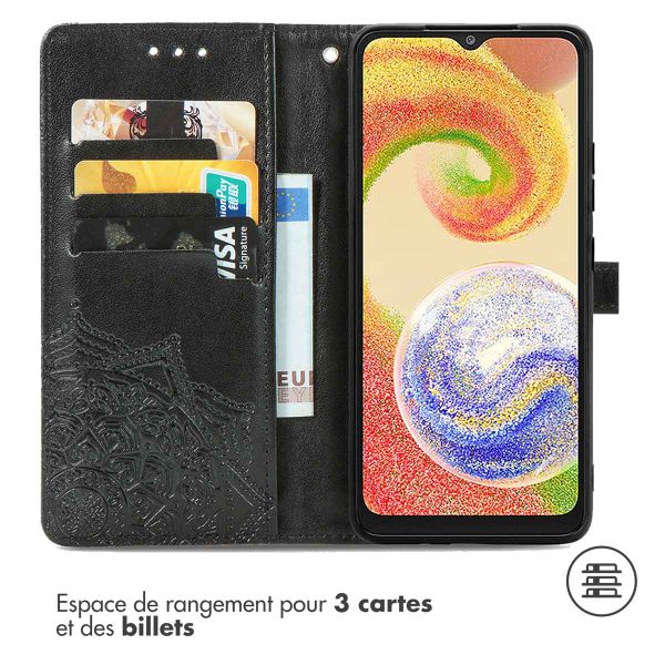 imoshion Etui de téléphone portefeuille Mandala Samsung Galaxy A04 - Noir