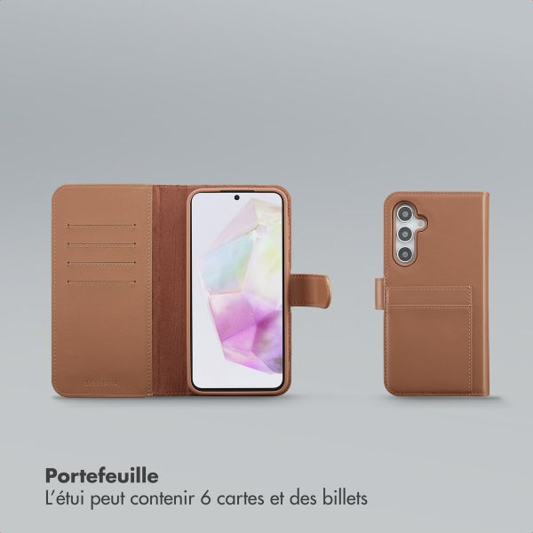 Selencia Étui portefeuille amovible Olyn avec MagSafe Samsung Galaxy A35 / A55 - Marron