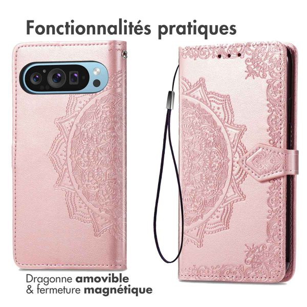 imoshion Etui de télephone Mandala Google Pixel 9 Pro XL - Rose Doré