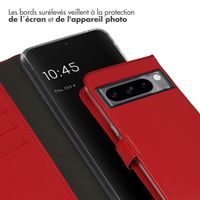 Selencia Étui de téléphone portefeuille en cuir véritable Google Pixel 8 Pro - Rouge